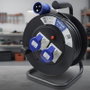 Phasak Regleta enrollable BN 3475 con 2 enchufes industriales 2P+TT y 25m